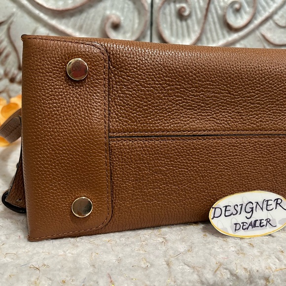 Authentic Michael KORS Mercer Luggage Brown Leather Satchel Crossbody GUC! - Picture 6 of 13